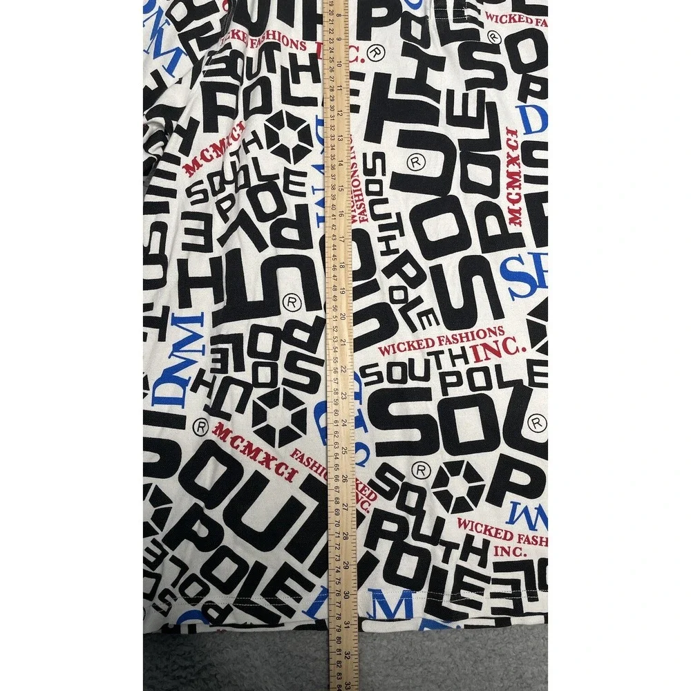 South Pole Mens 2XL White All Over Print‎ SPD Wicked Fashion MCMXCI Polo Shirt - Picture 6 of 6